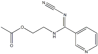 N'-シアノ-N-[2-(アセチルオキシ)エチル]-3-ピリジンカルボアミジン 化学構造式
