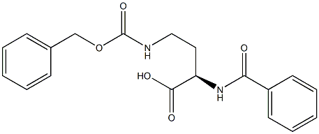 [R,(+)]-2-Benzoylamino-4-(benzyloxycarbonylamino)butyric acid Structure