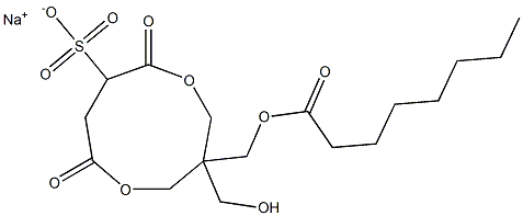 1-(Octanoyloxymethyl)-1-(hydroxymethyl)-4,7-dioxo-3,8-dioxacyclononane-6-sulfonic acid sodium salt Structure