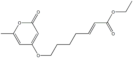 (E)-7-[(6-メチル-2-オキソ-2H-ピラン-4-イル)オキシ]-2-ヘプテン酸エチル 化学構造式