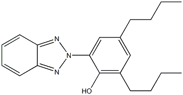 2-(2H-ベンゾトリアゾール-2-イル)-4,6-ジブチルフェノール 化学構造式