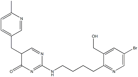 2-[[4-(3-(Hydroxymethyl)-5-bromo-2-pyridinyl)butyl]amino]-5-[(6-methyl-3-pyridinyl)methyl]pyrimidin-4(5H)-one