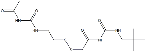 1-アセチル-3-[2-[[(3-ネオペンチルウレイド)カルボニルメチル]ジチオ]エチル]尿素 化学構造式