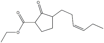 3-[(Z)-3-ヘキセニル]-2-オキソシクロペンタン-1-カルボン酸エチル 化学構造式
