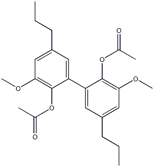 3-Methoxy-2-acetoxy-2'-acetoxy-3'-methoxy-5,5'-dipropyl-1,1'-biphenyl Structure