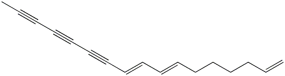 (7E,9E)-1,7,9-ヘプタデカトリエン-11,13,15-トリイン 化学構造式