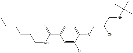 1-[4-[Hexylcarbamoyl]-2-chlorophenoxy]-3-[tert-butylamino]-2-propanol 结构式