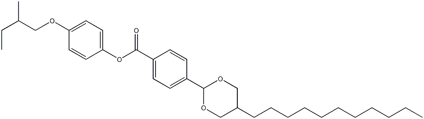 4-(5-ウンデシル-1,3-ジオキサン-2-イル)安息香酸4-(2-メチルブトキシ)フェニル 化学構造式