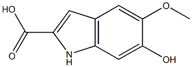 5-メトキシ-6-ヒドロキシ-1H-インドール-2-カルボン酸 化学構造式