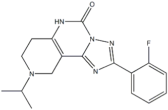 2-(2-フルオロフェニル)-6,7,8,9-テトラヒドロ-8-イソプロピル-1,3,3a,5,8-ペンタアザ-3aH-ベンゾ[e]インデン-4(5H)-オン 化学構造式