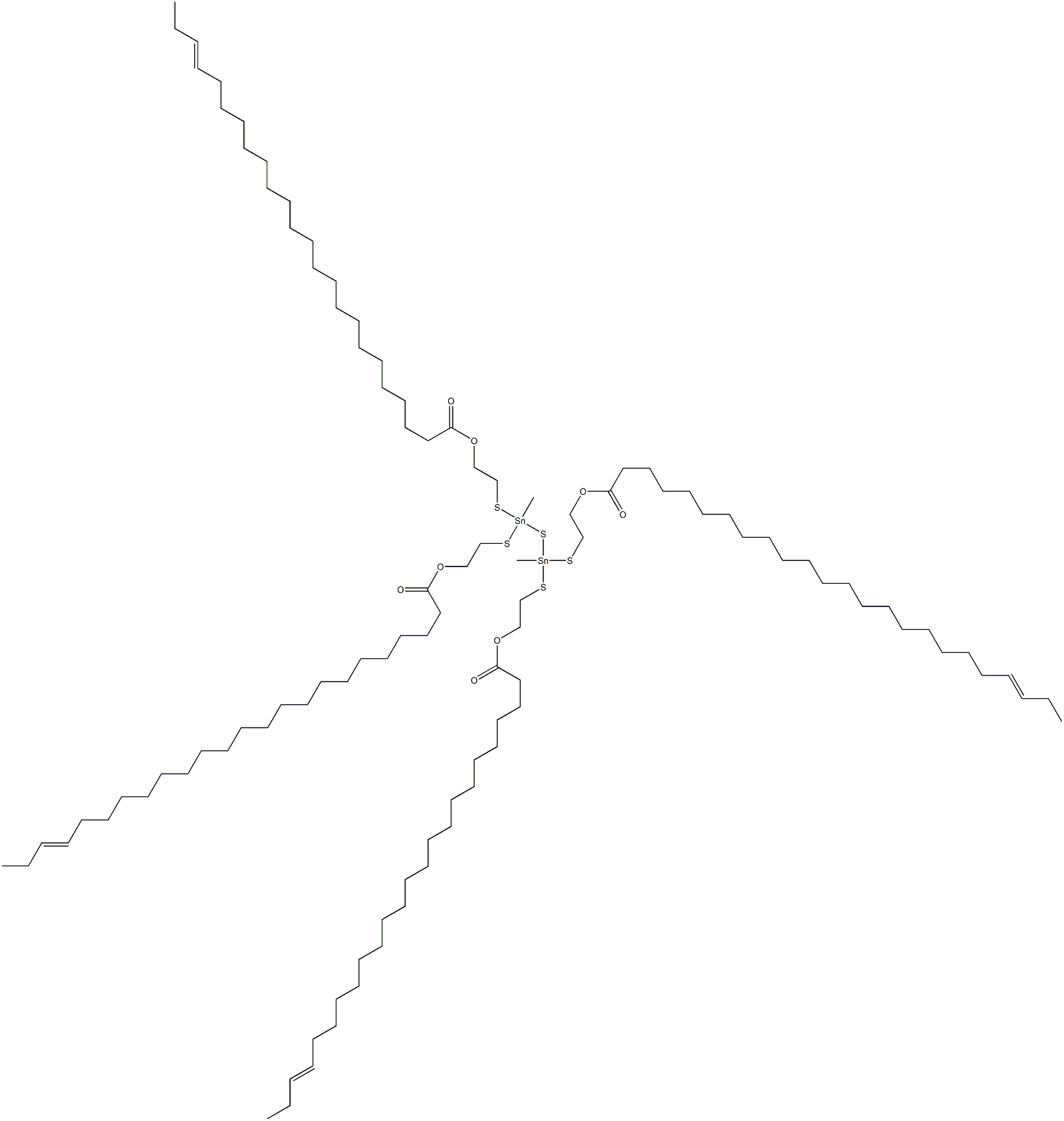Bis[methylbis[[2-(20-tricosenylcarbonyloxy)ethyl]thio]stannyl] sulfide Struktur