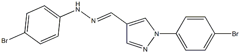 1-(4-ブロモフェニル)-1H-ピラゾール-4-カルボアルデヒド(4-ブロモフェニル)ヒドラゾン 化学構造式
