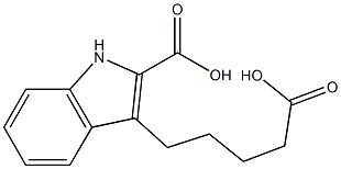 5-(2-カルボキシ-1H-インドール-3-イル)吉草酸 化学構造式