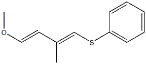 (1E,3E)-1-(フェニルチオ)-2-メチル-4-メトキシ-1,3-ブタジエン 化学構造式