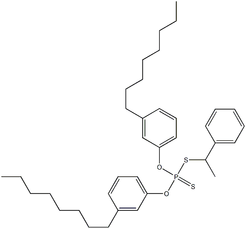 Dithiophosphoric acid O,O-bis(3-octylphenyl)S-(1-phenylethyl) ester Structure