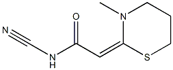 (E)-シアノ[(3-メチル-3,4,5,6-テトラヒドロ-2H-1,3-チアジン)-2-イリデン]アセトアミド 化学構造式