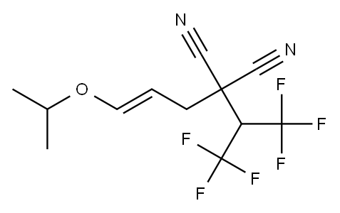 (E)-2-Cyano-2-[1-(trifluoromethyl)-2,2,2-trifluoroethyl]-5-isopropoxy-4-pentenenitrile Struktur