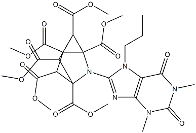 3-[[1,2,3,6-Tetrahydro-1,3-dimethyl-7-propyl-2,6-dioxo-7H-purin]-8-yl]-3-azatricyclo[2.2.1.02,6]heptane-1,2,4,5,6,7-hexacarboxylic acid hexamethyl ester Struktur