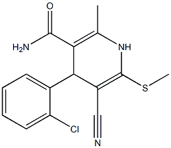 3-Cyano-1,4-dihydro-6-methyl-2-methylthio-4-(2-chlorophenyl)pyridine-5-carboxamide
