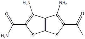5-Acetyl-3,4-diaminothieno[2,3-b]thiophene-2-carboxamide 结构式