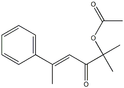 (E)-5-Methyl-5-acetoxy-2-phenyl-2-hexen-4-one Structure