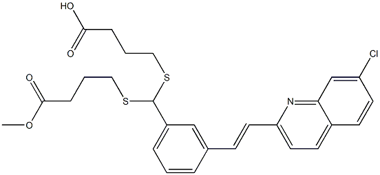 4,4'-[3-[(E)-2-(7-Chloro-2-quinolinyl)ethenyl]benzylidenebis(thio)]bis(butyric acid methyl) ester Struktur