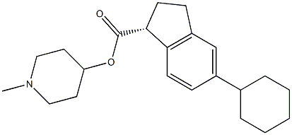 (R)-5-Cyclohexyl-1-indanecarboxylic acid 1-methyl-4-piperidyl ester Struktur