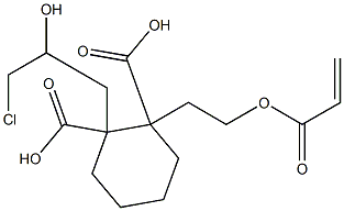 1,2-シクロヘキサンジカルボン酸1-(3-クロロ-2-ヒドロキシプロピル)2-[2-(アクリロイルオキシ)エチル] 化学構造式