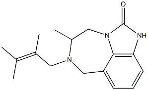 4,5,6,7-テトラヒドロ-5-メチル-6-(2,3-ジメチル-2-ブテニル)イミダゾ[4,5,1-jk][1,4]ベンゾジアゼピン-2(1H)-オン 化学構造式