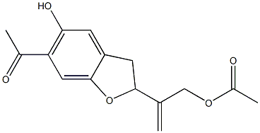 2-(1-Acetyloxymethylethenyl)-5-hydroxy-6-acetyl-2,3-dihydrobenzofuran 结构式