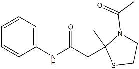 2-Methyl-2-(2-oxo-2-anilinoethyl)-3-acetyl-2-thiazoline Structure