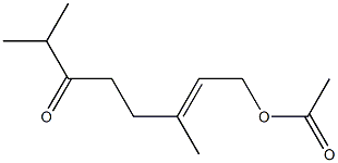 Acetic acid (E)-3,7-dimethyl-6-oxo-2-octenyl ester Struktur