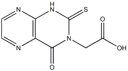 1,2,3,4-テトラヒドロ-4-オキソ-2-チオキソプテリジン-3-酢酸 化学構造式