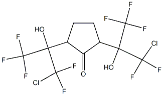 2,5-Bis[2-chloro-2,2-difluoro-1-hydroxy-1-(trifluoromethyl)ethyl]cyclopentanone Structure