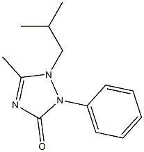 1-イソブチル-5-メチル-2-フェニル-1,2-ジヒドロ-3H-1,2,4-トリアゾール-3-オン 化学構造式