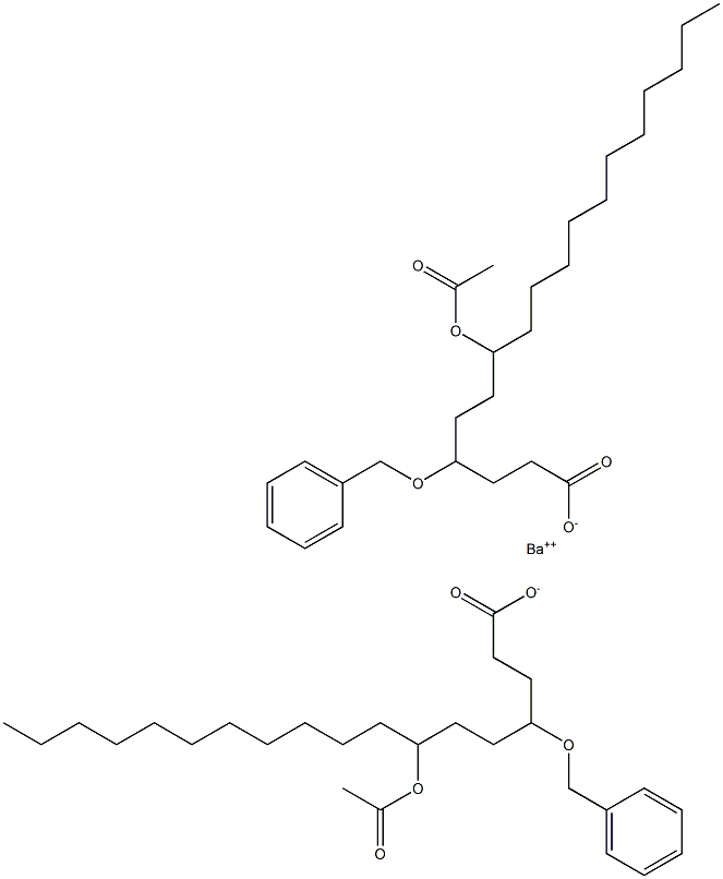 Bis(4-benzyloxy-7-acetyloxystearic acid)barium salt Structure