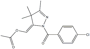 Acetic acid [[2-(4-chlorobenzoyl)-4,4,5-trimethyl-3,4-dihydro-2H-pyrazol]-3-ylidene]methyl ester Struktur