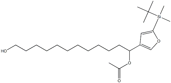 酢酸1-[5-(tert-ブチルジメチルシリル)-3-フリル]-12-ヒドロキシドデシル 化学構造式