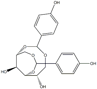 1-O,4-O:2-O,6-O-Bis(4-hydroxybenzylidene)-L-glucitol Structure