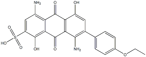 4,8-Diamino-7-(p-ethoxyphenyl)-1,5-dihydroxy-9,10-dihydro-9,10-dioxoanthracene-2-sulfonic acid Structure