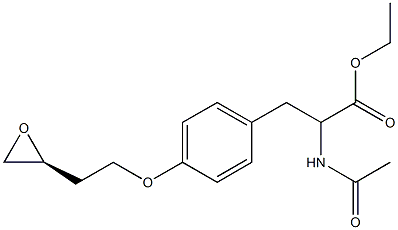 (S)-2-アセチルアミノ-3-[4-[2-(オキシラン-2-イル)エトキシ]フェニル]プロピオン酸エチル 化学構造式