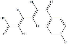 (2E,4E)-2-ヒドロキシ-3,4,5-トリクロロ-6-オキソ-6-(4-クロロフェニル)-2,4-ヘキサジエン酸 化学構造式