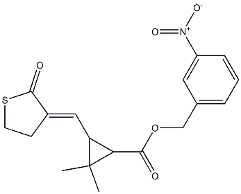3-[[(3E)-2-オキソチオラン-3-イリデン]メチル]-2,2-ジメチルシクロプロパンカルボン酸3-ニトロベンジル 化学構造式