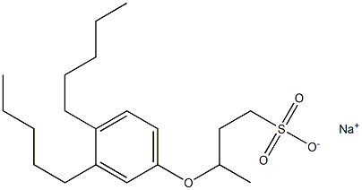 3-(3,4-Dipentylphenoxy)butane-1-sulfonic acid sodium salt Structure