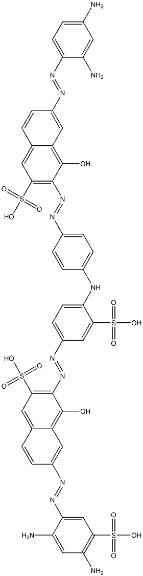 6-[(2,4-Diaminophenyl)azo]-3-[[4-[[4-[[7-[(2,4-diamino-5-sulfophenyl)azo]-1-hydroxy-3-sulfo-2-naphthalenyl]azo]-2-sulfophenyl]amino]phenyl]azo]-4-hydroxy-2-naphthalenesulfonic acid Structure