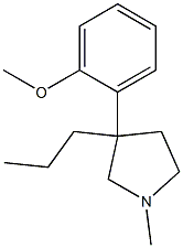 3-(o-メトキシフェニル)-1-メチル-3-プロピルピロリジン 化学構造式