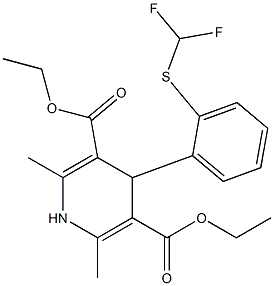 4-[o-(Difluoromethylthio)phenyl]-1,4-dihydro-2,6-dimethyl-3,5-pyridinedicarboxylic acid diethyl ester 结构式