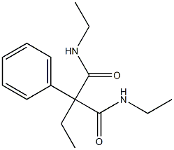 2-Ethyl-2-phenyl-N-ethyl-N'-ethylmalonamide Struktur