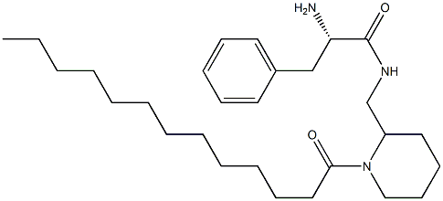 (2S)-2-Amino-N-[(1-tridecanoyl-2-piperidinyl)methyl]-3-phenylpropanamide Structure