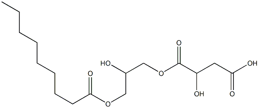 L-Malic acid hydrogen 1-(2-hydroxy-3-nonanoyloxypropyl) ester Struktur